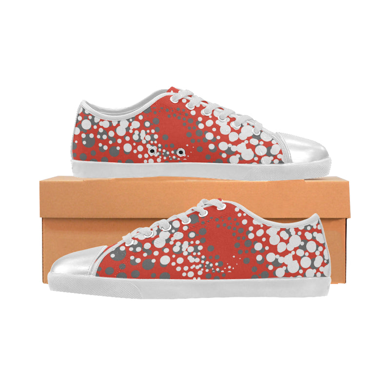 Women's Polka Print Canvas Low Top Shoes