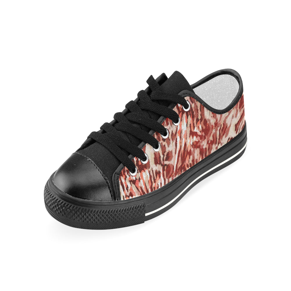 Women's Zebra Art Print Canvas Low Top Shoes