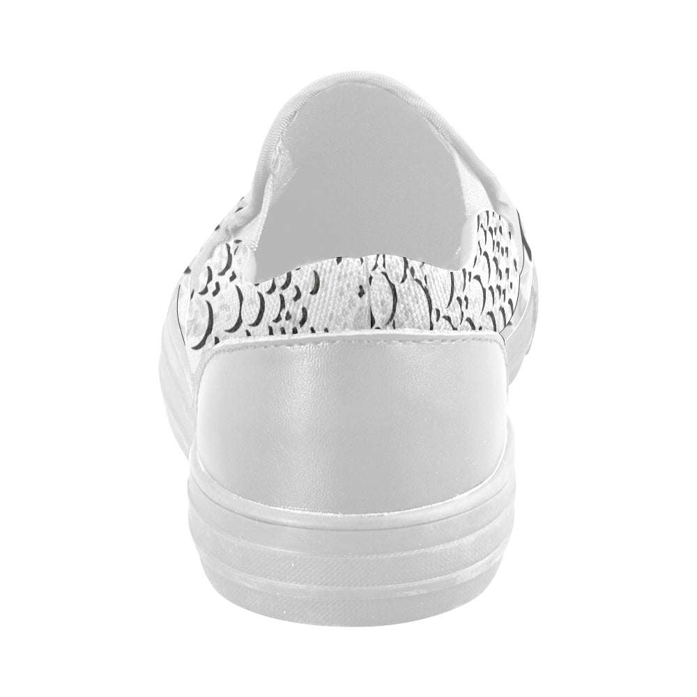 Women's Polka Bubbles Print Canvas Slip-on Shoes
