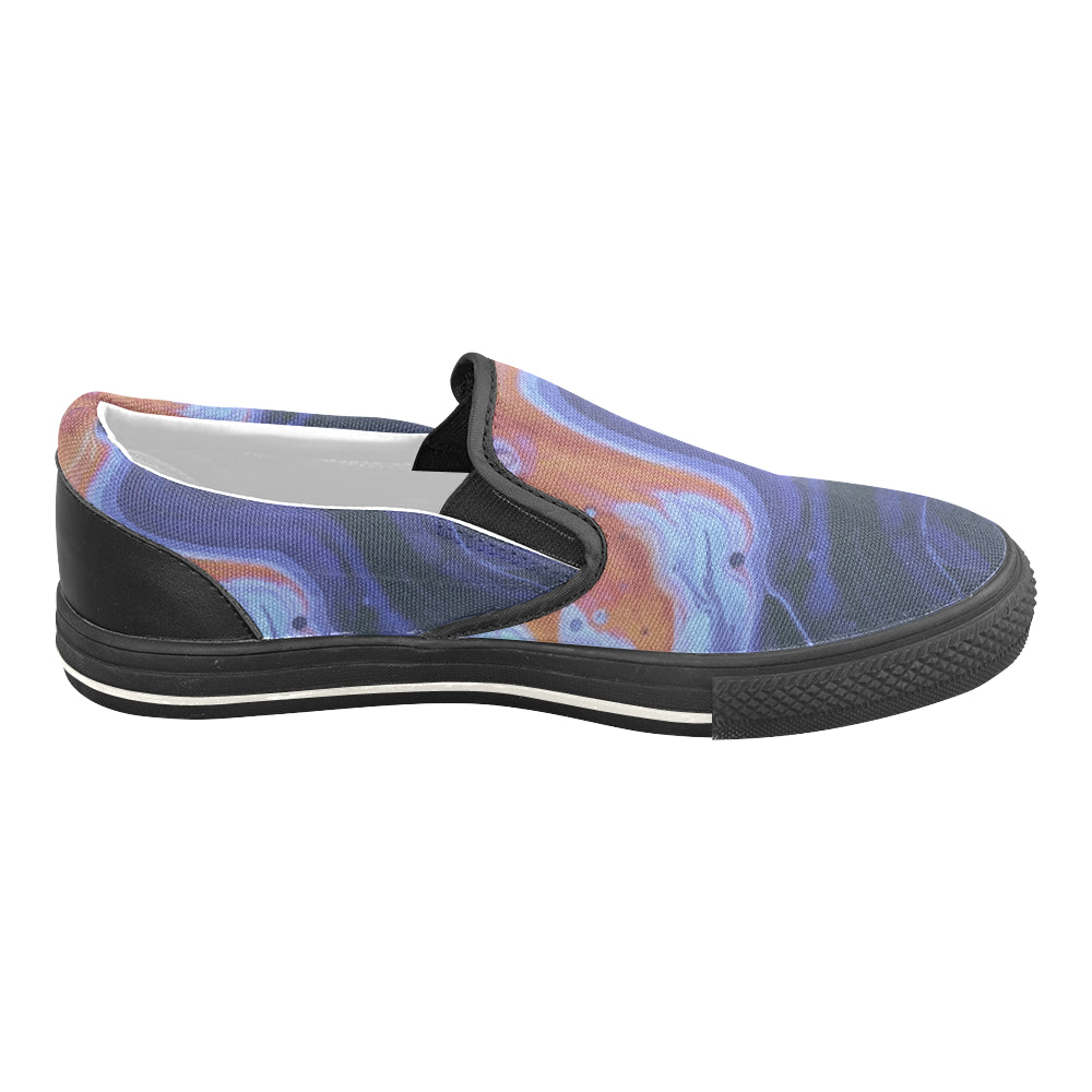 Men's Casual Acid Print Canvas Slip-on Shoes