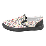 Men's Big Size Tangled Doodle Print Canvas Slip-on Shoes