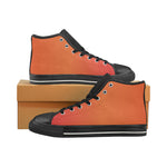 Buy Women Big Size Tiger Orange Solids Print Canvas High Top Shoes at TFS