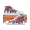 Women's Purple Graffiti Paint Splatter Print Canvas High Top Shoes