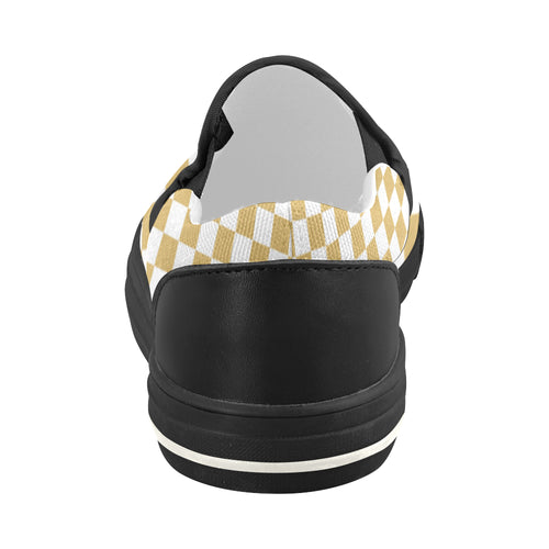 Women's Classic Mustard Checks Print Slip-on Canvas Shoes