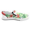 Men's Pop Red Floral Print Canvas Slip-on Shoes