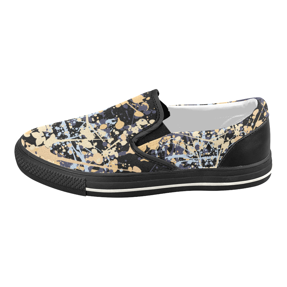 Women's Paint Splatter Print Canvas Slip-on Shoes