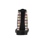 Women's Tartan Checks Print Canvas Boots