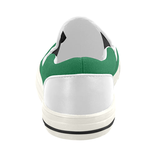 Women's Parrot Green Solids Print Canvas Slip-on Shoes