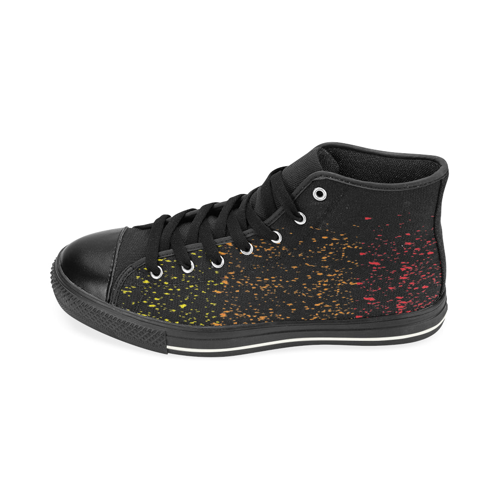 Men's Minimal Paint Splatter Print Canvas High Top Shoes