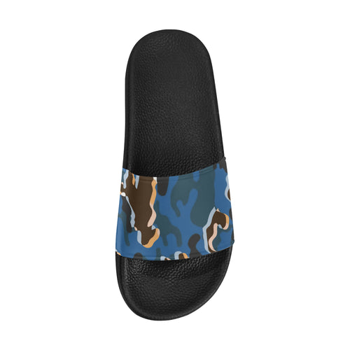 Men's Abstract Camouflage Print Canvas Sliders Sandal