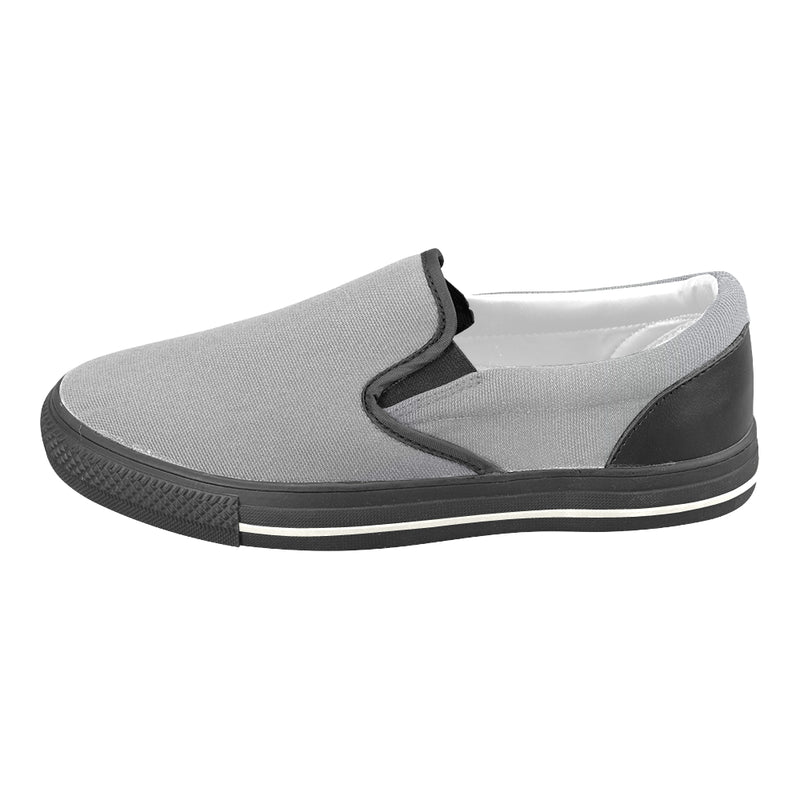 Buy Kids's Grey Solids Print Canvas Slip-on Shoes at TFS