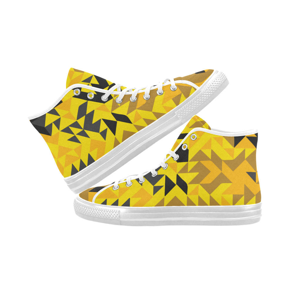 Men's Geometrical Camouflage Print High Top Canvas Shoes