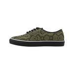 Women's Olive Snake Print Low Top Canvas Shoes