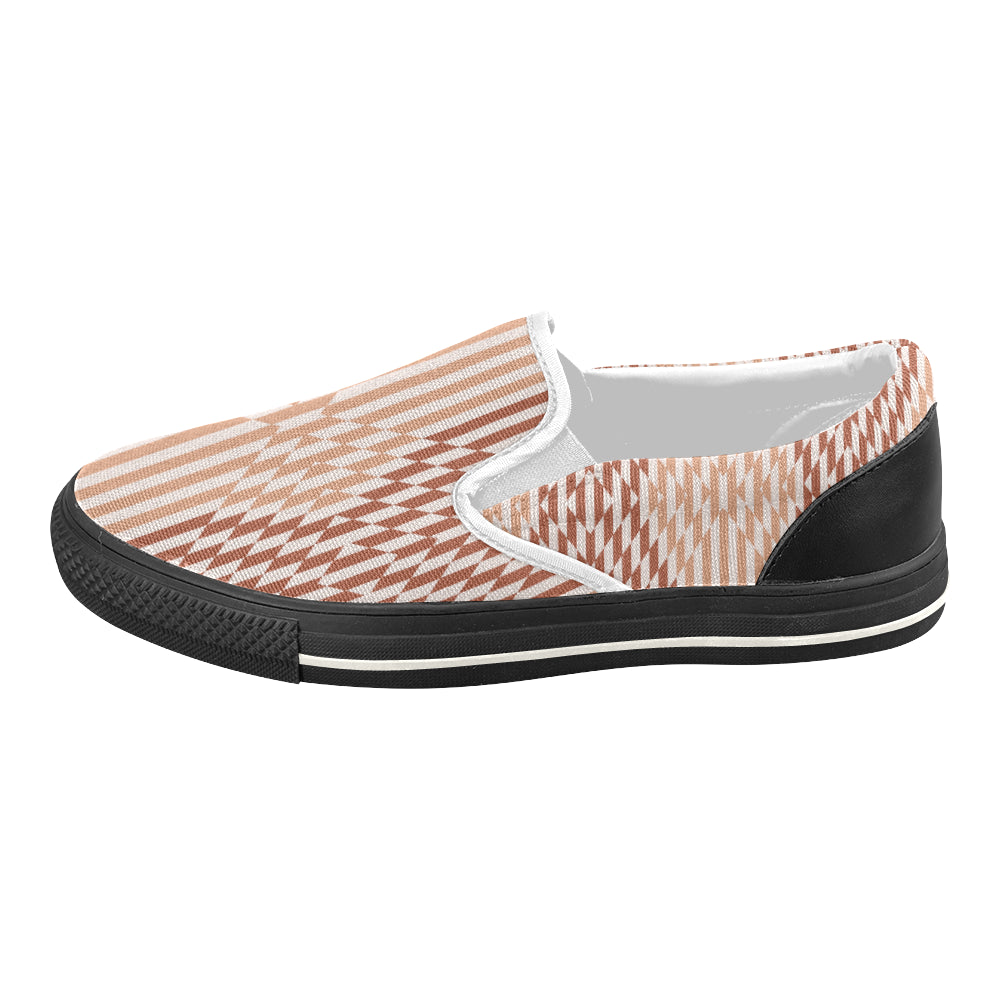 Women's Checkers Print Canvas Slip-on Shoes