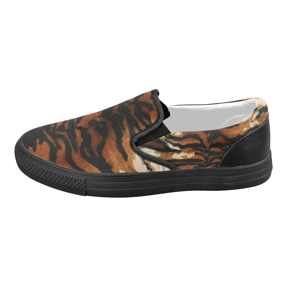 Women's Tiger Print Canvas Slip-on Shoes