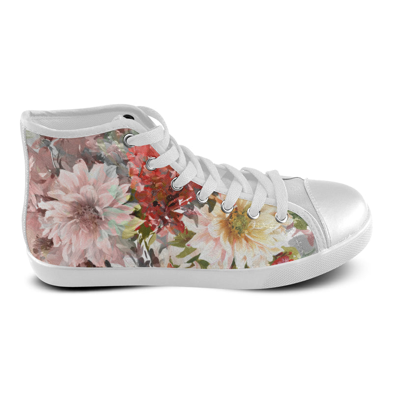 Women's Bouquet Floral Print Canvas High Top Shoes