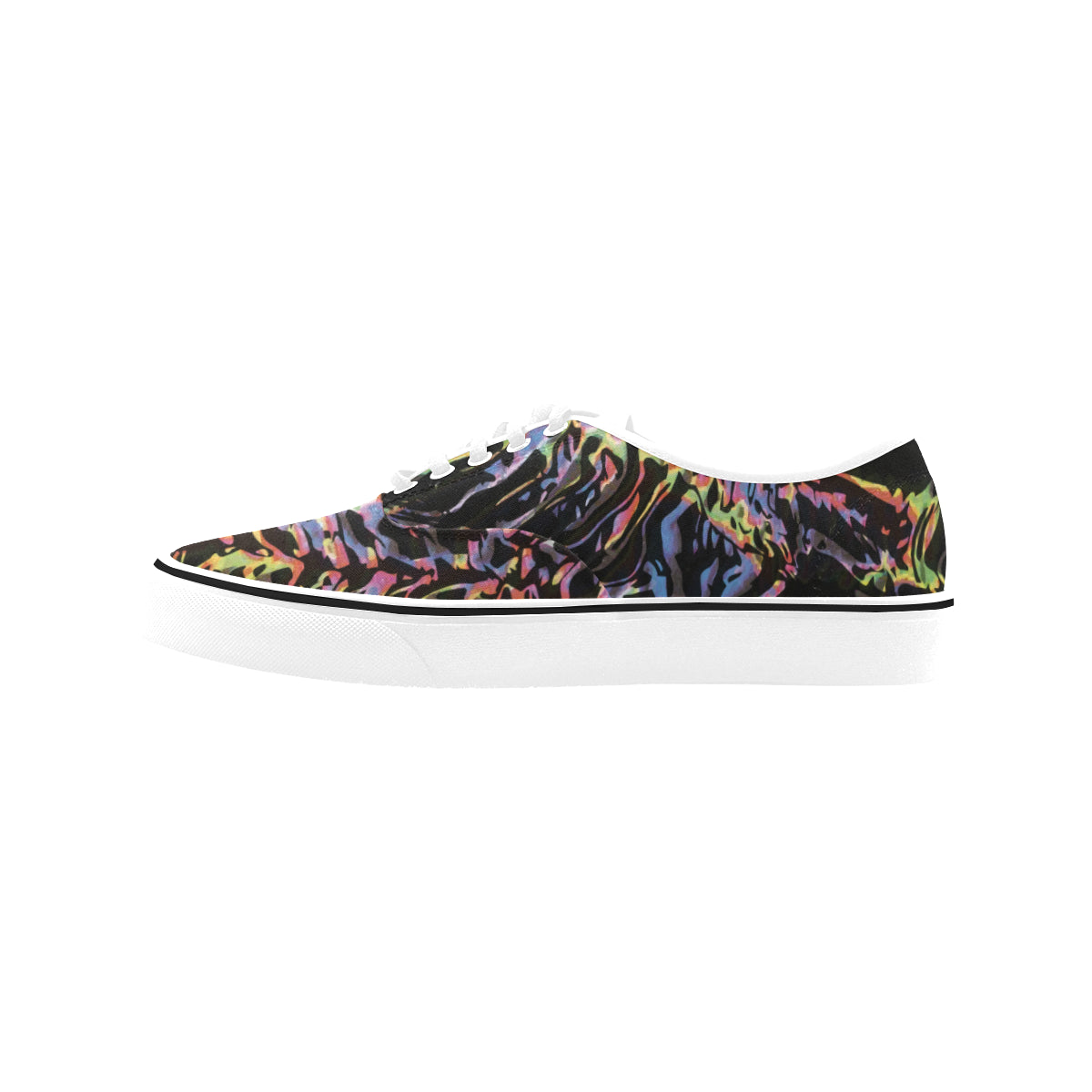 Men's Dark Psychedelic Print Canvas Low Top Shoes
