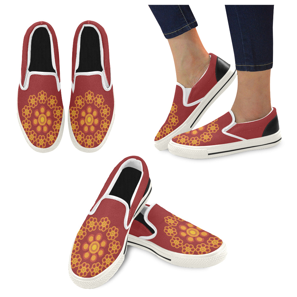 Men's Mandala Art Print Canvas Slip-on Shoes