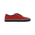 Women's Big Size Flaming Red Solids Print Low Top Canvas Shoes