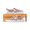 Women's Big Size Red Checks Print Slip-on Canvas Shoes