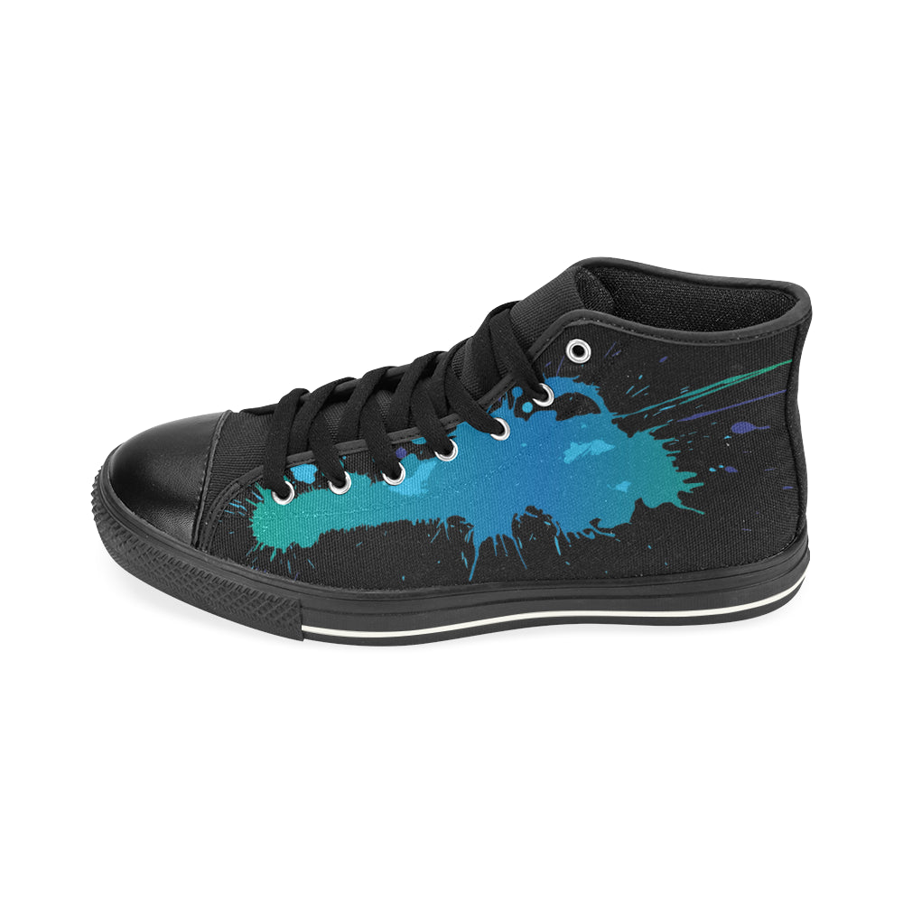 Women's Paint Splatter Print Canvas High Top Shoes