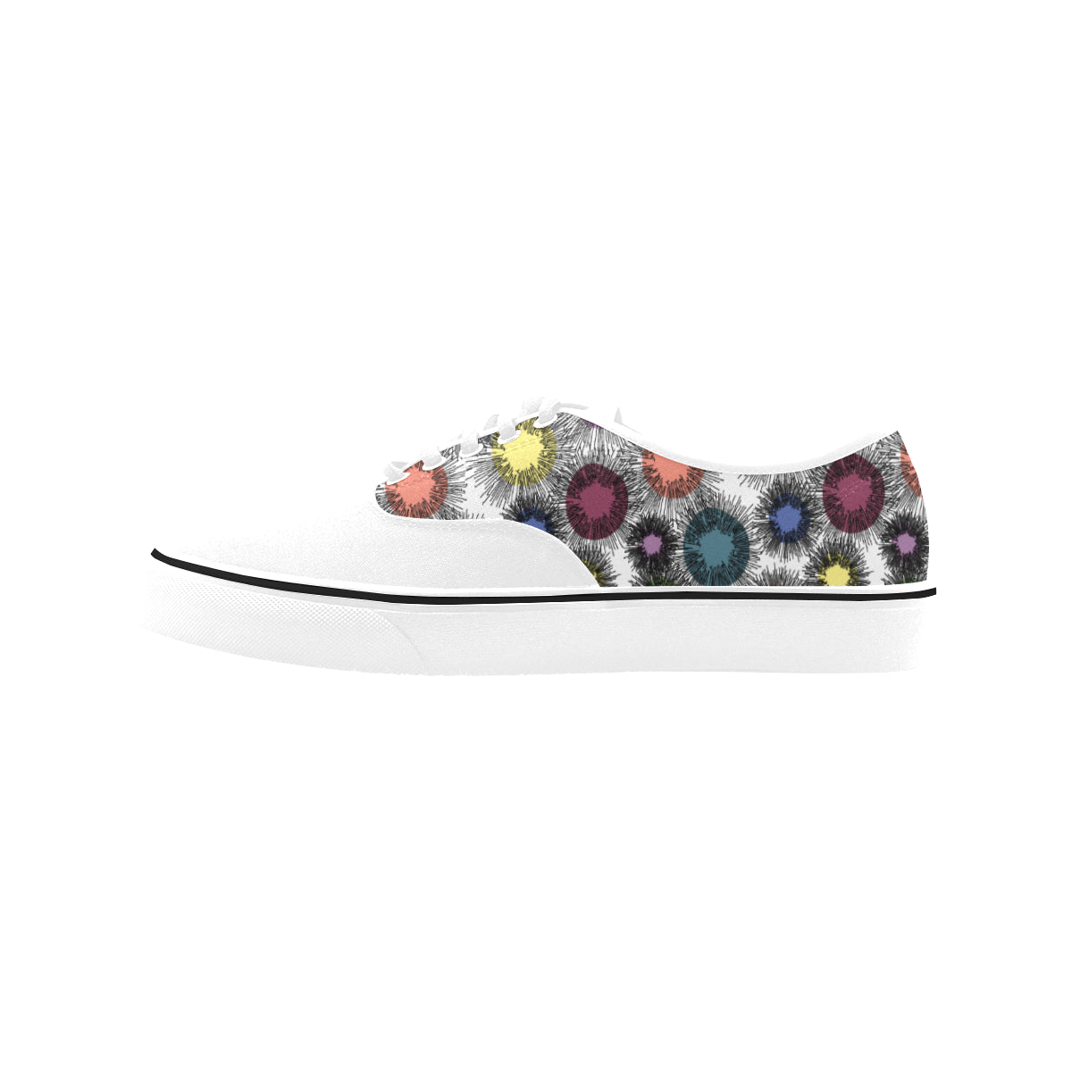Women's Atomic White Polka Print Canvas Low Top Shoes