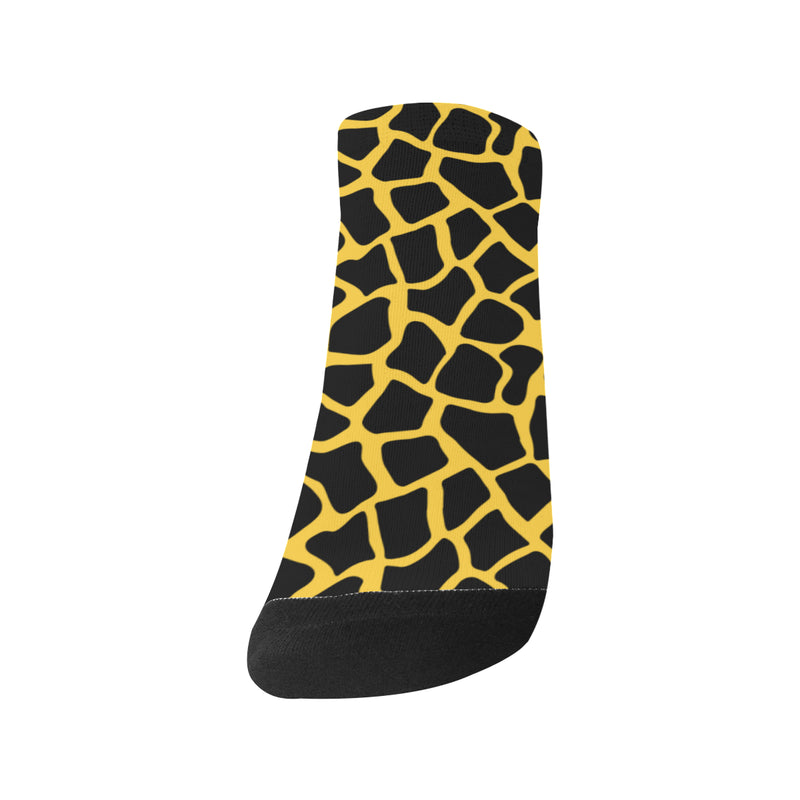 Women's Yellow-Black Giraffe Print Anklet Socks