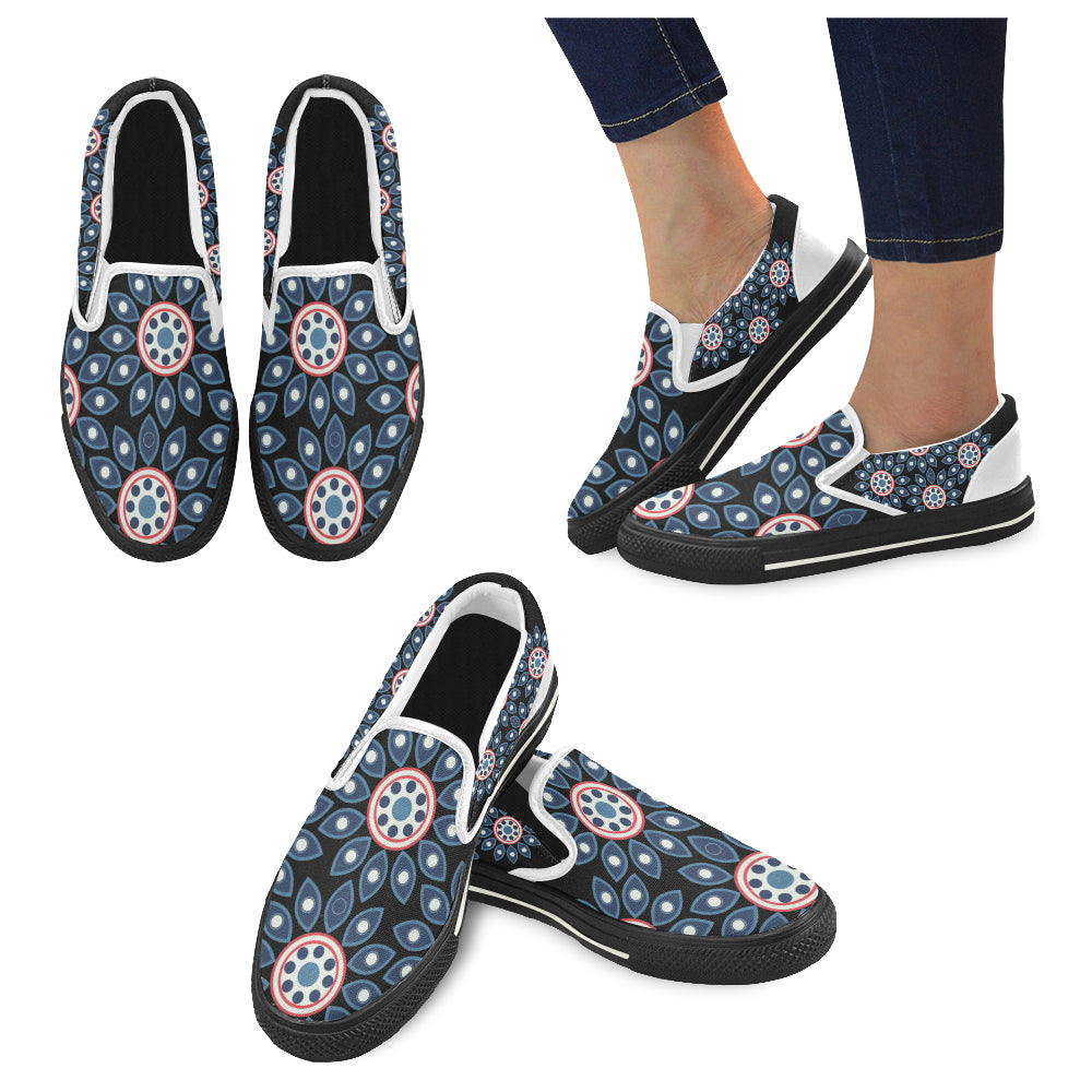 Men's Mandala Print Canvas Slip-on Shoes