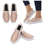 Buy Women Big Size Checkers Print Canvas Slip-on Shoes at TFS