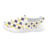 Men's Big Size Diagonal Checks Print Slip-on Canvas Shoes