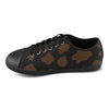 Women's Big Size Cocoa-Brown Cow Print Low Top Canvas Shoes