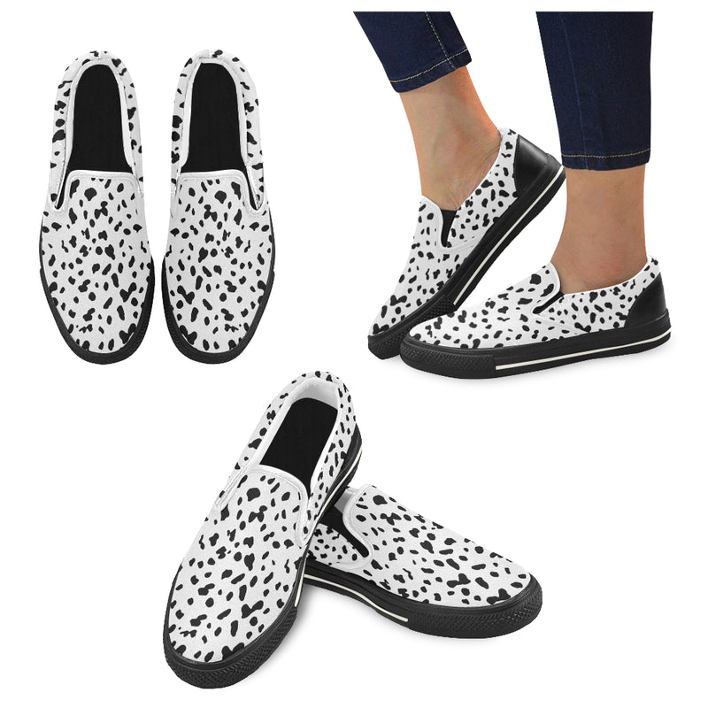 Women's Dalmatian Dog Print Slip-on Canvas Shoes
