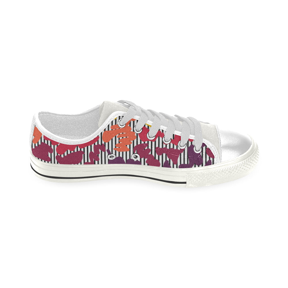 Men's Paint Splatter Trip Print Canvas Low Top Shoes