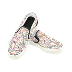Men's Big Size Tangled Doodle Print Canvas Slip-on Shoes