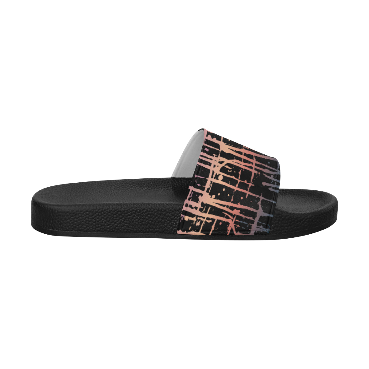 Women's Criss Cross Paint Splatter Print Sliders Sandal