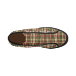 Men's Plaids Christmas Print Big Size Canvas High Top Shoes