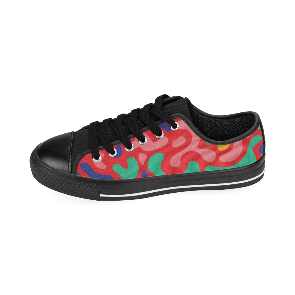 Men's Amoeba Camouflage Print Low Top Canvas Shoes
