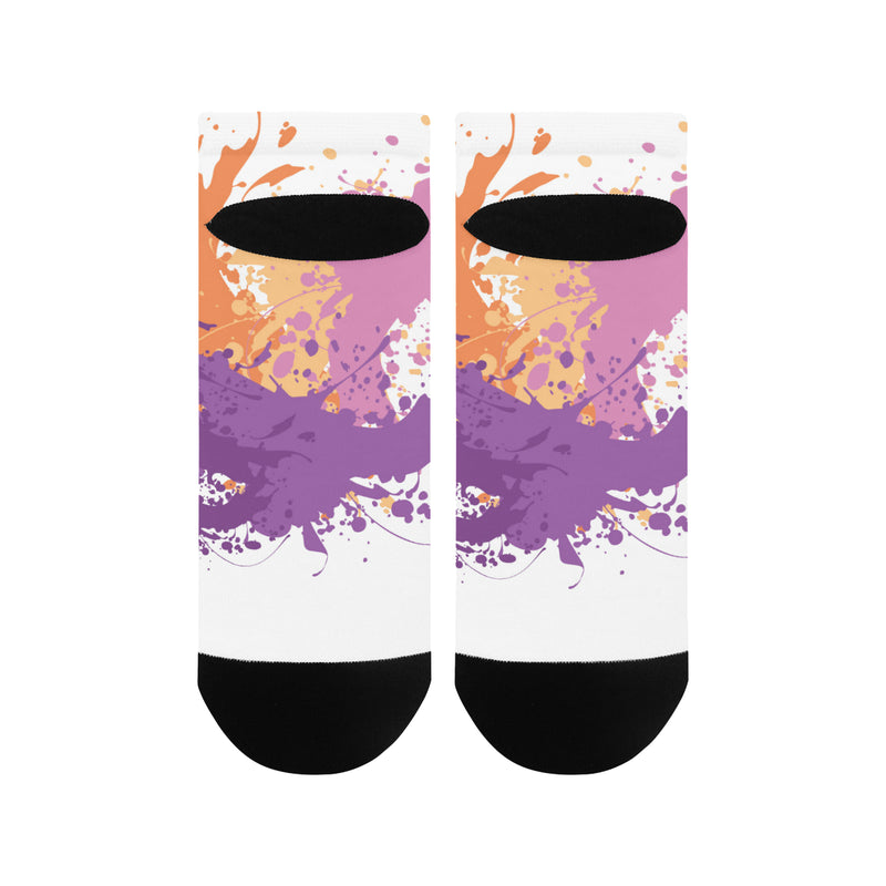 Women's Orchid Paint Splatter Print Anklet Socks