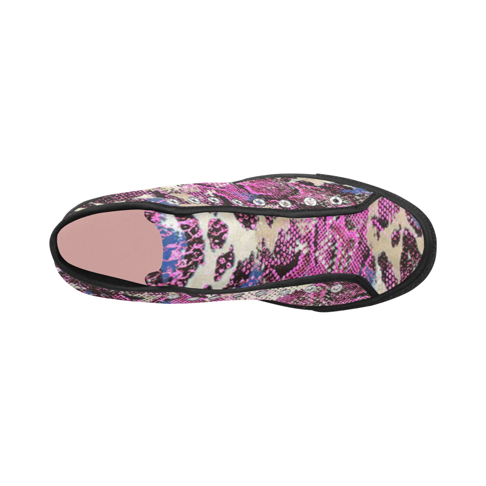 Women's Snake Skin Print Canvas High Top Shoes