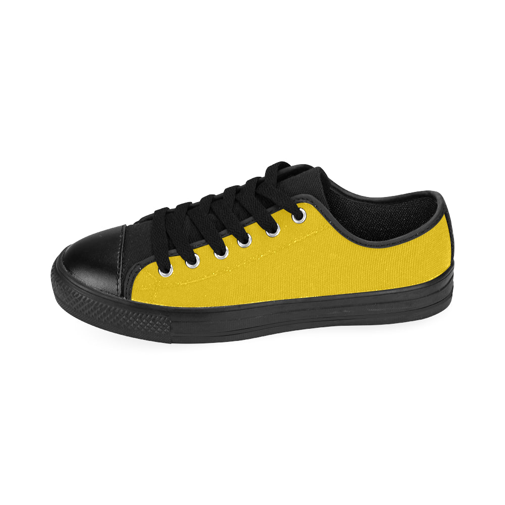 Women's Butter Yellow Solids Print Canvas Low Top Shoes