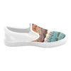Women's Big Size Hued Waves Tribal Print Slip-on Canvas Shoes