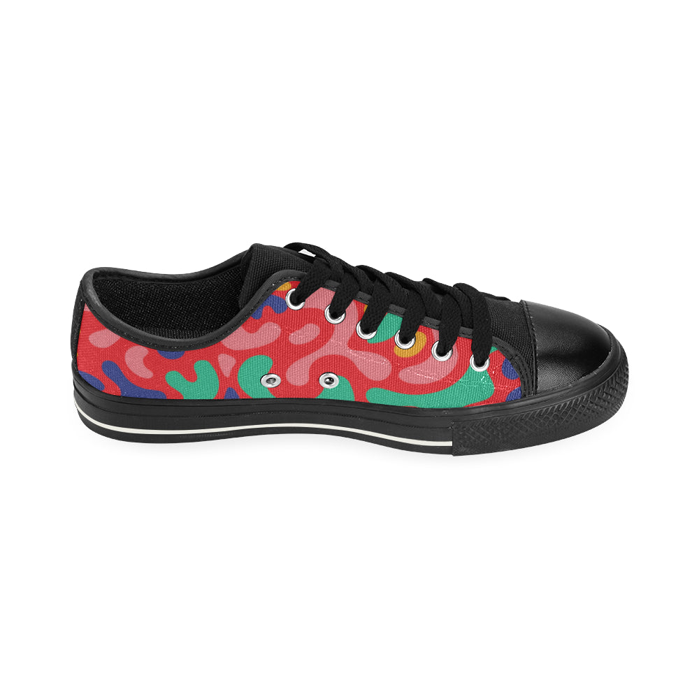 Men's Amoeba Camouflage Print Low Top Canvas Shoes