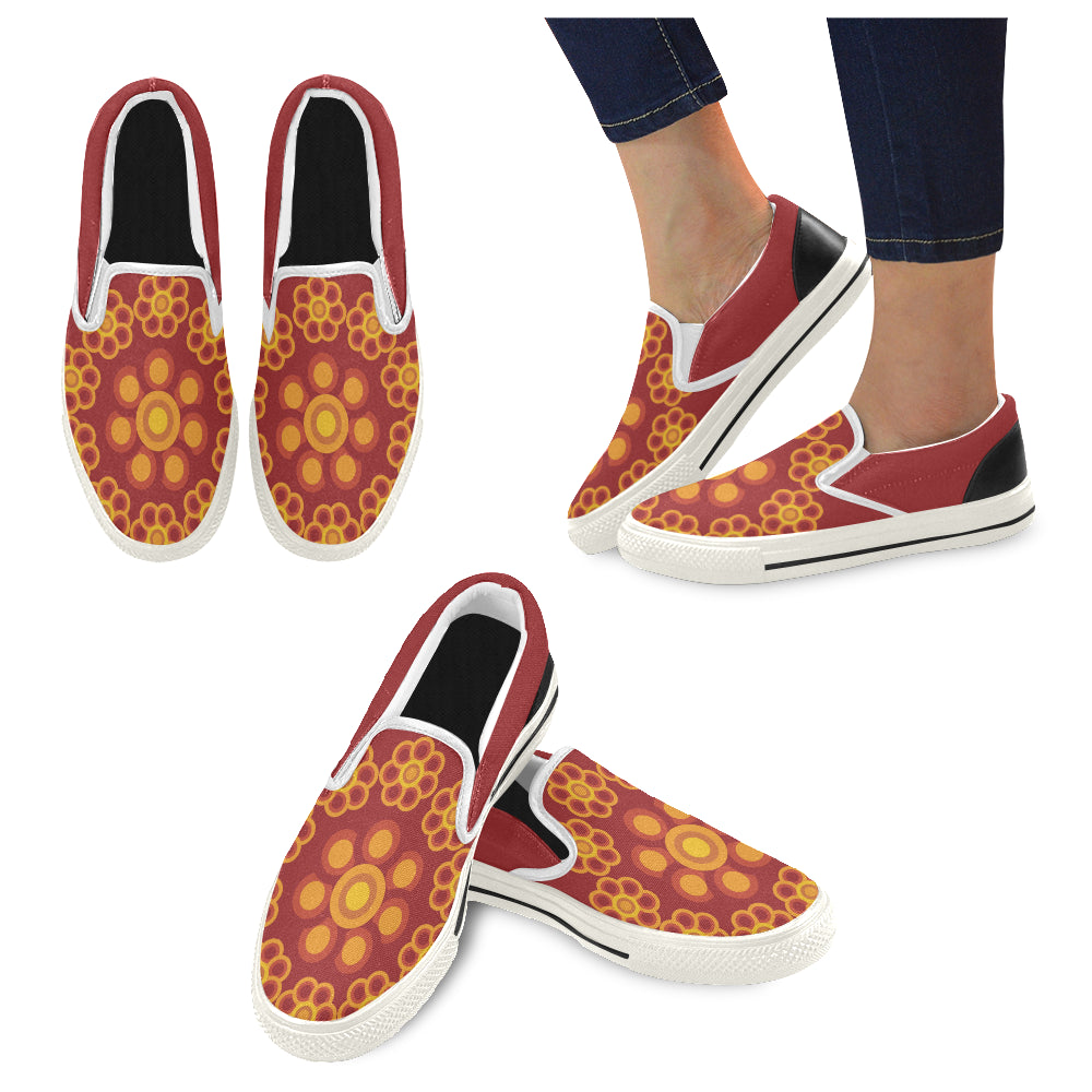Women's Mandala Art Print Canvas Slip-on Shoes