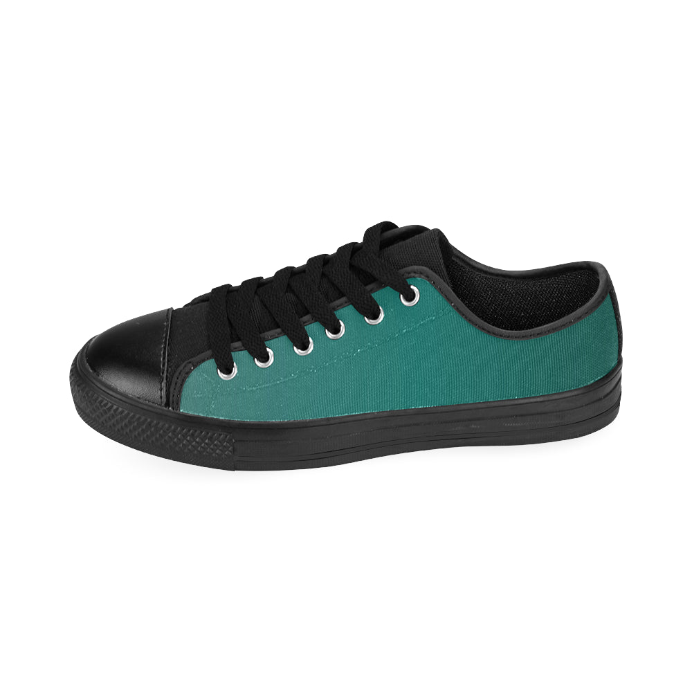 Women's Bottle Green Solids Print Canvas Low Top Shoes