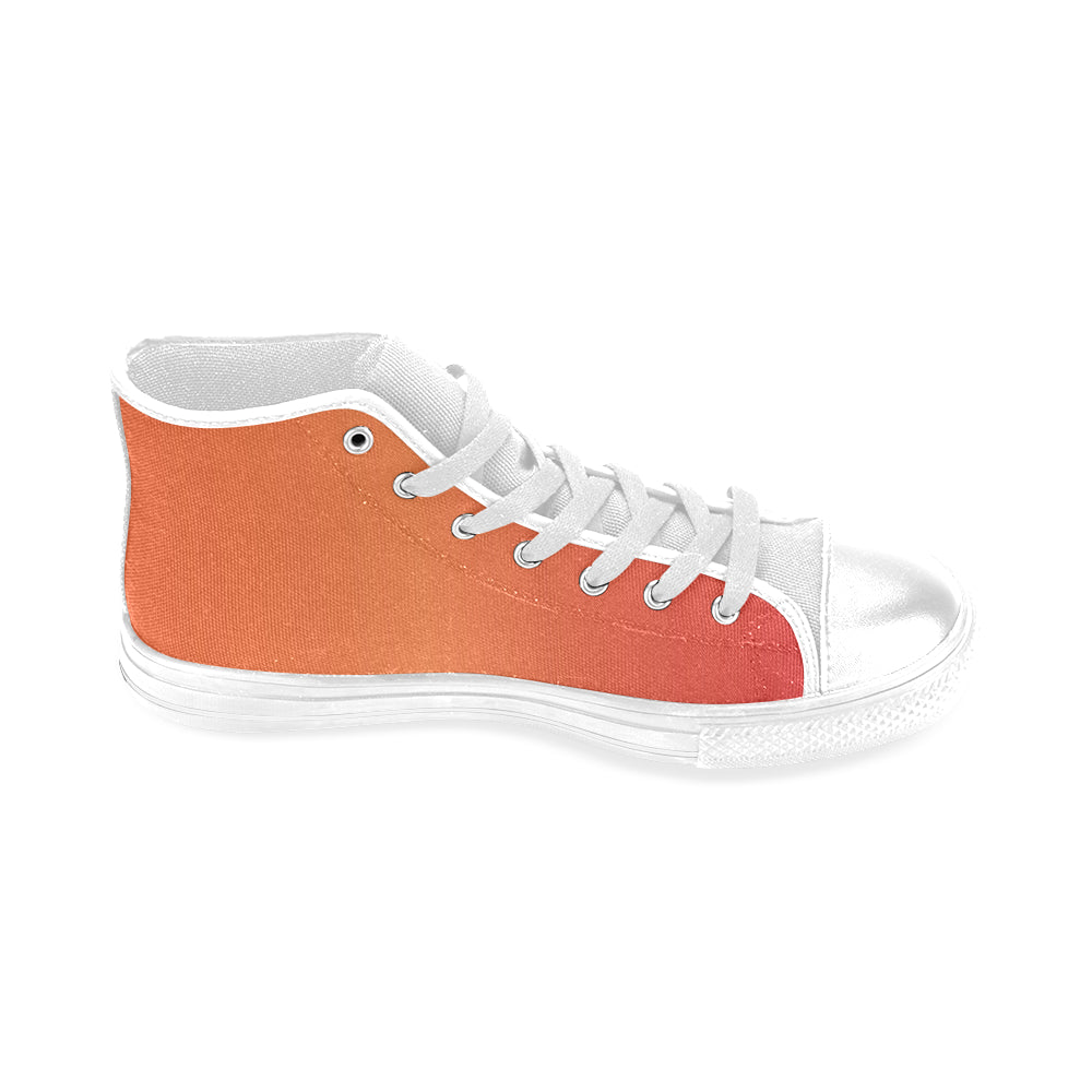 Men's Tiger Orange Solids Print Canvas High Top Shoes