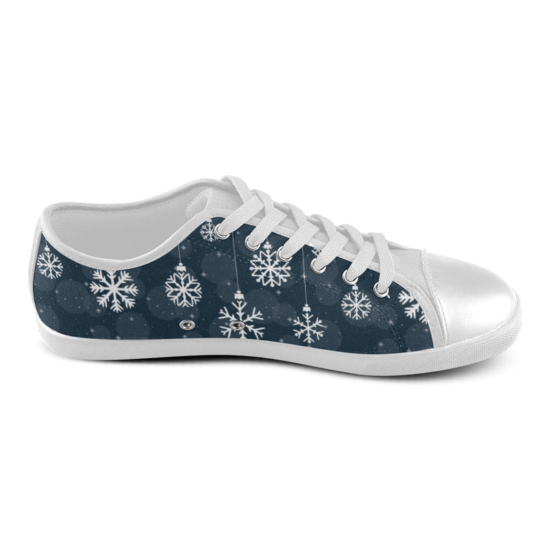 Men's Snowflake Christmas Print Canvas Low Top Shoes