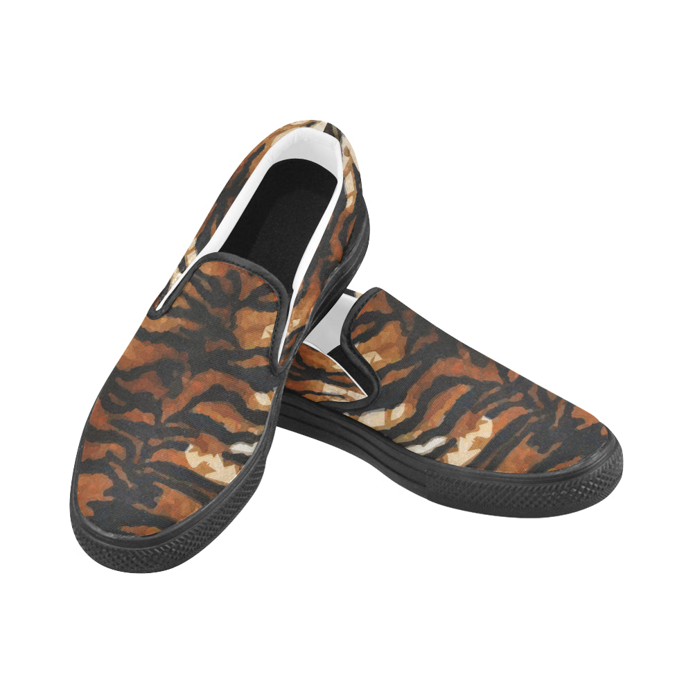 Women's Tiger Print Canvas Slip-on Shoes