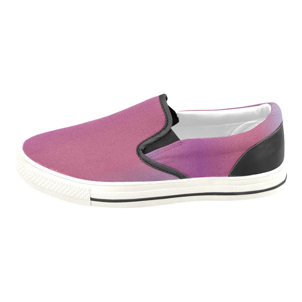 Men's Purple Solids Print Canvas Slip-on Shoes