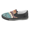 Women's Big Size Hued Waves Tribal Print Slip-on Canvas Shoes