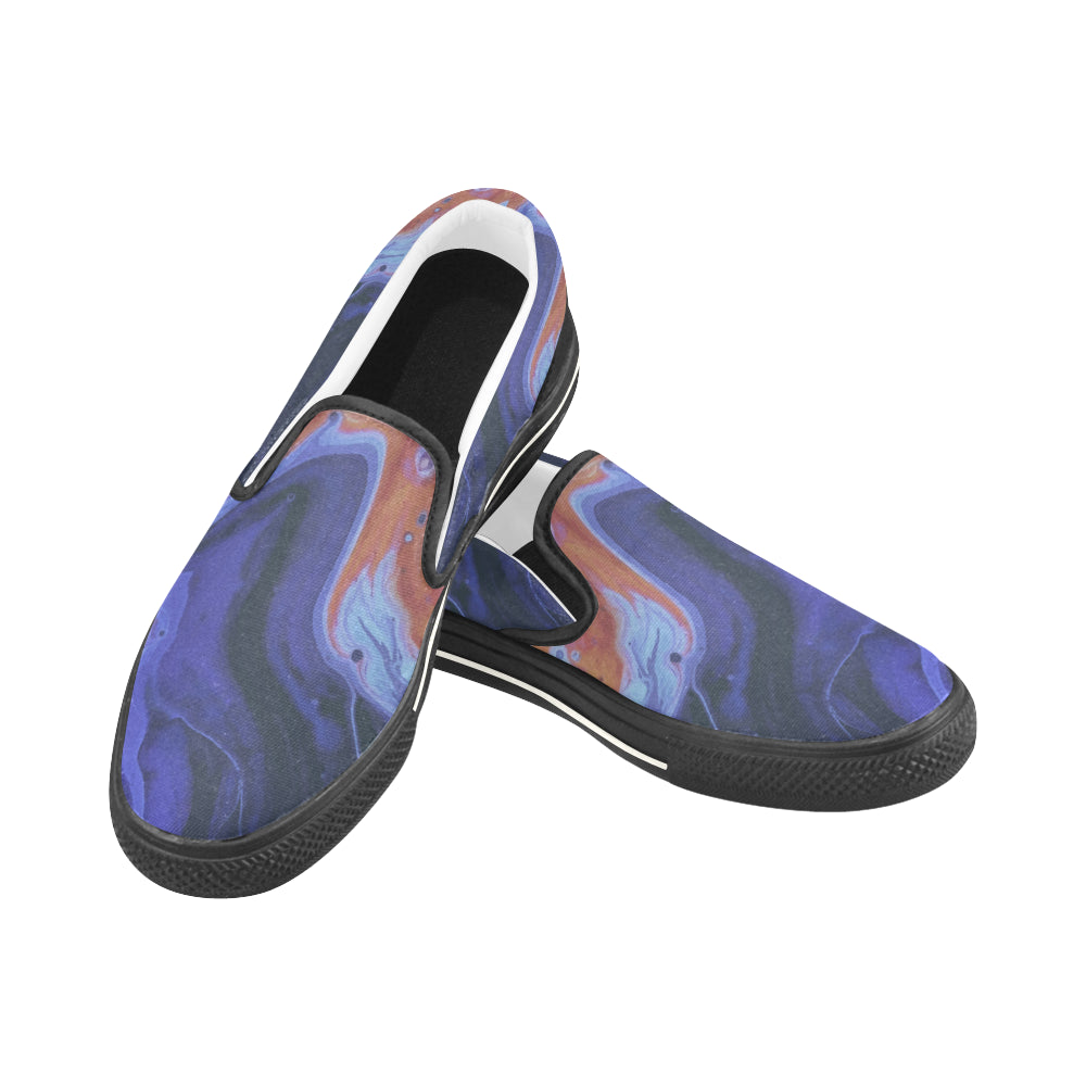 Men's Casual Acid Print Canvas Slip-on Shoes